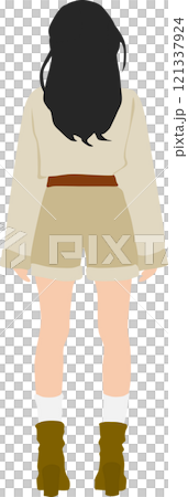Illustration of a woman from behind Illustration of a woman from behind 121337924