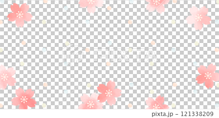Watercolor-style cherry blossom and dot background | Spring-like pastel design (vector material) Watercolor-style cherry blossom and dot background | Spring-like pastel design (vector material) 121338209