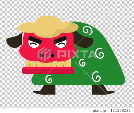 笑顔の獅子舞。ベクターイラスト 笑顔の獅子舞。ベクターイラスト 121338282