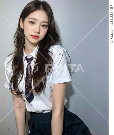 見つめる女子高生 121338487
