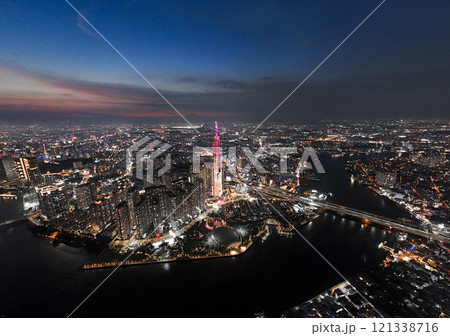 Night view of Ho Chi Minh city 121338716