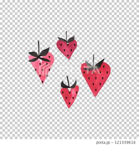 Pink strawberry, symbol of playfulness, seduction and passion. Watercolor isolated illustration for Valentine's Day, February 14 121339618
