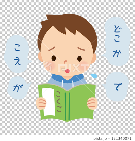 場面緘黙症　緊張して上手く音読できない子ども　発達障害 121340071