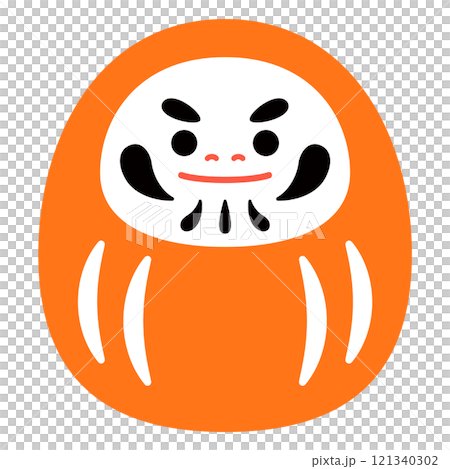 Daruma orange simple illustration without main lines 121340302