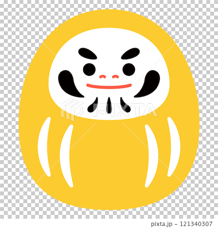 Daruma yellow fortune simple illustration without main line 121340307