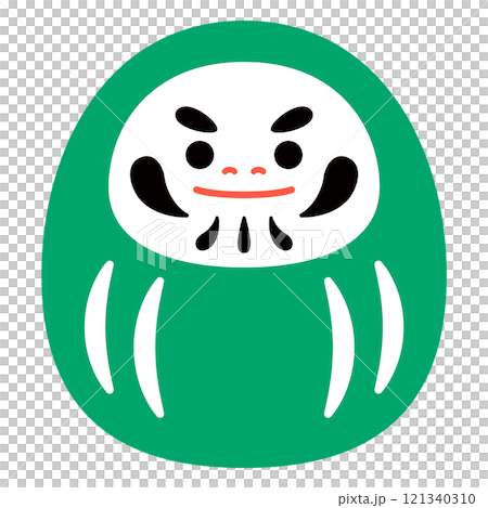 達摩綠色簡單插畫無主線 達摩綠色簡單插畫無主線 121340310