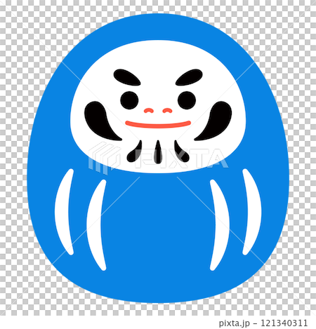 Daruma blue simple illustration without main lines 121340311