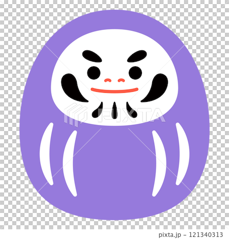 Daruma purple simple illustration without main lines 121340313