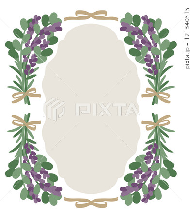 ラベンダーとリボンのベクターフレーム ラベンダーとリボンのベクターフレーム 121340515