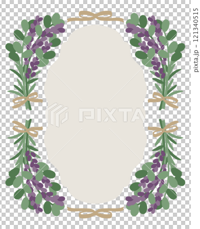 ラベンダーとリボンのベクターフレーム ラベンダーとリボンのベクターフレーム 121340515