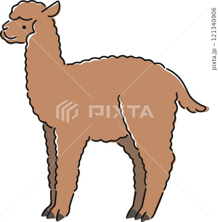 手描きのアルパカのイラスト 121340906
