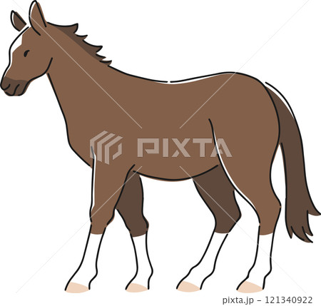 手描きのウマのイラスト 手描きのウマのイラスト 121340922