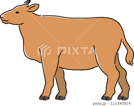 手描きの肉牛のイラスト 121340924