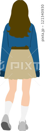 後ろ姿の女性のイラスト 後ろ姿の女性のイラスト 121340930
