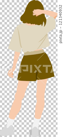 後ろ姿の女性のイラスト 後ろ姿の女性のイラスト 121340932
