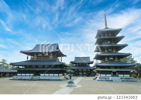 世界遺産 聖徳宗総本山法隆寺西院伽藍 金堂と五重塔 世界遺産 聖徳宗総本山法隆寺西院伽藍 金堂と五重塔 121341003