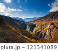 明智平展望台から見た紅葉と華厳の滝 121341089