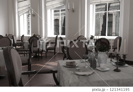 residential interior visualization, 3D illustration, cg 121341195