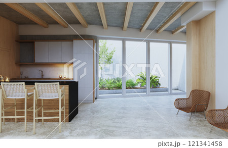 A contemporary, open kitchen A contemporary, open kitchen 121341458