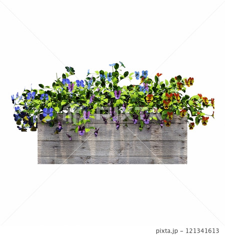 decorative flower in a pot isolated on white background, 3D illustration, cg render decorative flower in a pot isolated on white background, 3D illustration, cg render 121341613