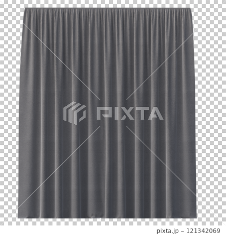 curtain isolated on a transparent background, interior decorations, 3D illustration, cg render 121342069
