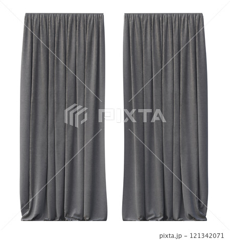 curtain isolated on a transparent background, interior decorations, 3D illustration, cg render 121342071