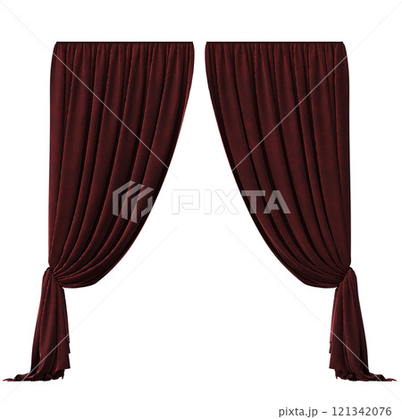 curtain isolated on a transparent background, interior decorations, 3D illustration, cg render curtain isolated on a transparent background, interior decorations, 3D illustration, cg render 121342076