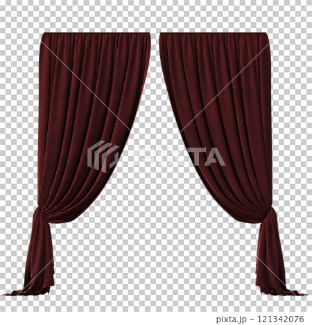 curtain isolated on a transparent background, interior decorations, 3D illustration, cg render curtain isolated on a transparent background, interior decorations, 3D illustration, cg render 121342076