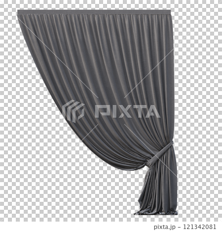 curtain isolated on a transparent background, interior decorations, 3D illustration, cg render curtain isolated on a transparent background, interior decorations, 3D illustration, cg render 121342081