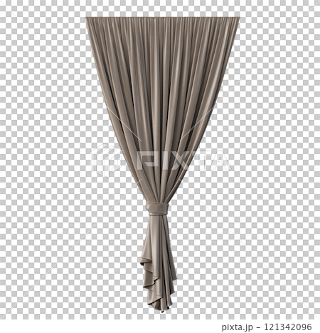 curtain isolated on a transparent background, interior decorations, 3D illustration, cg render 121342096