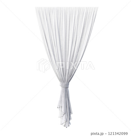 curtain isolated on a transparent background, interior decorations, 3D illustration, cg render 121342099