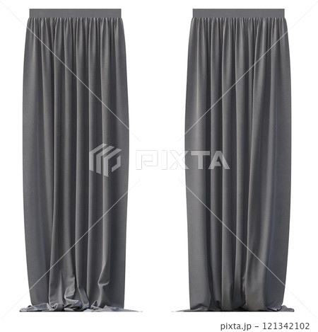 curtain isolated on a transparent background, interior decorations, 3D illustration, cg render curtain isolated on a transparent background, interior decorations, 3D illustration, cg render 121342102