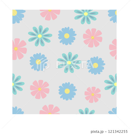 colorful seamless pattern with beautiful flowers, hand drawn. colorful seamless pattern with beautiful flowers, hand drawn. 121342255