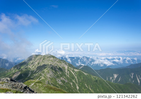 南アルプス 悪沢岳山頂からの風景 南アルプス 悪沢岳山頂からの風景 121342262