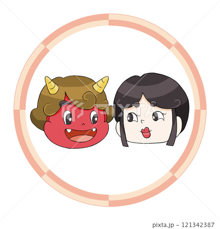 節分の鬼と福のイラスト 節分の鬼と福のイラスト 121342387