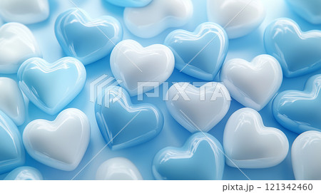 AI生成画像：青いハート 121342460