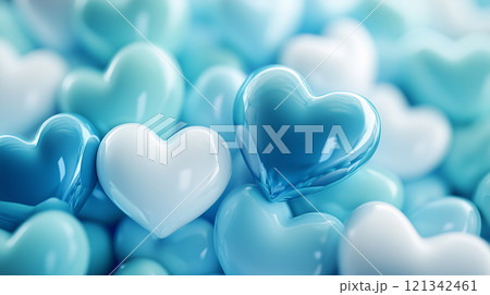 AI生成画像：青いハート 121342461