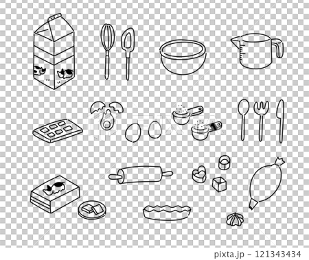 簡單可愛的廚房用具插畫集 121343434