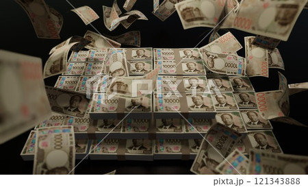 天から降ってくる一万円札 121343888