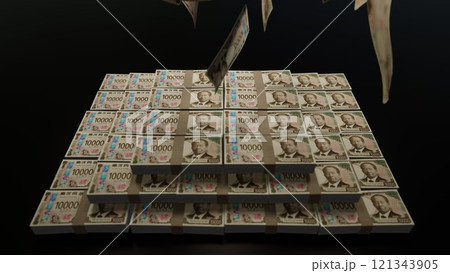 天から降ってくる一万円札 121343905