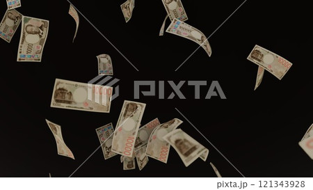 天から降ってくる一万円札 121343928