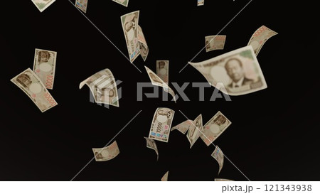 天から降ってくる一万円札 121343938