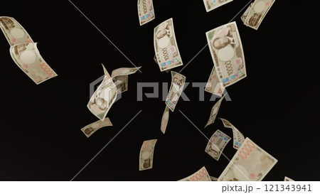 天から降ってくる一万円札 121343941