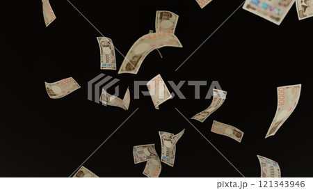 天から降ってくる一万円札 121343946