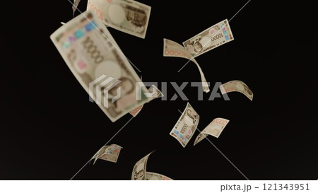 天から降ってくる一万円札 121343951