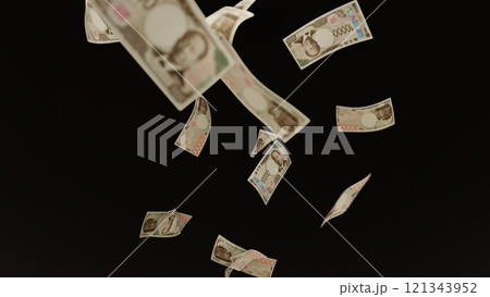 天から降ってくる一万円札 121343952