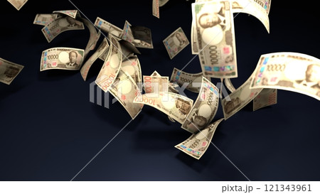 天から降ってくる一万円札 121343961