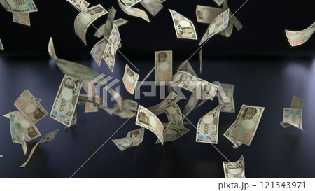 天から降ってくる一万円札 121343971