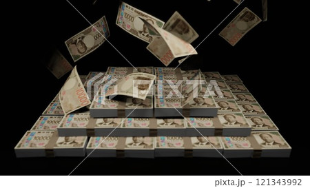 天から降ってくる一万円札 121343992