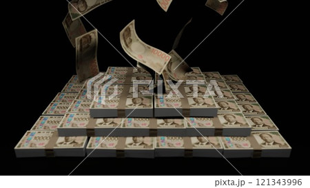 天から降ってくる一万円札 121343996